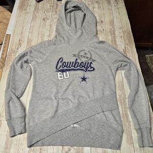 Dallas Cowboys Girls XL 16 Hoodie Gray NFL Team Apparel Est 60 Crisscross